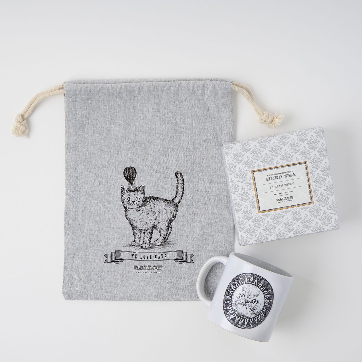 ハーブティーにゃんにゃん セット【WE LOVE CATS!】