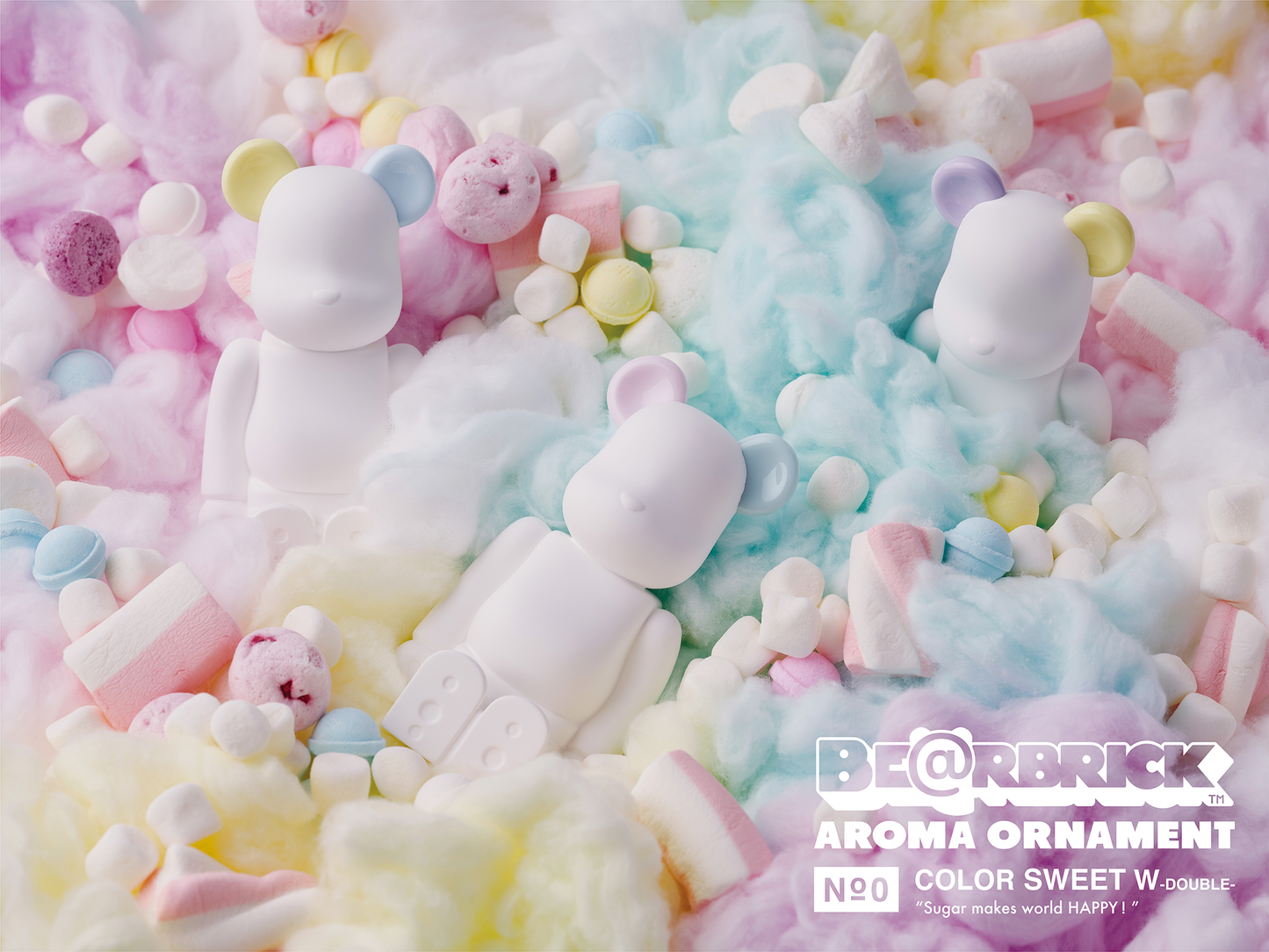 BE@RBRICK AROMA ORNAMENT No.0 COLOR SWEET W-DOUBLE- PURPLE YELLOW